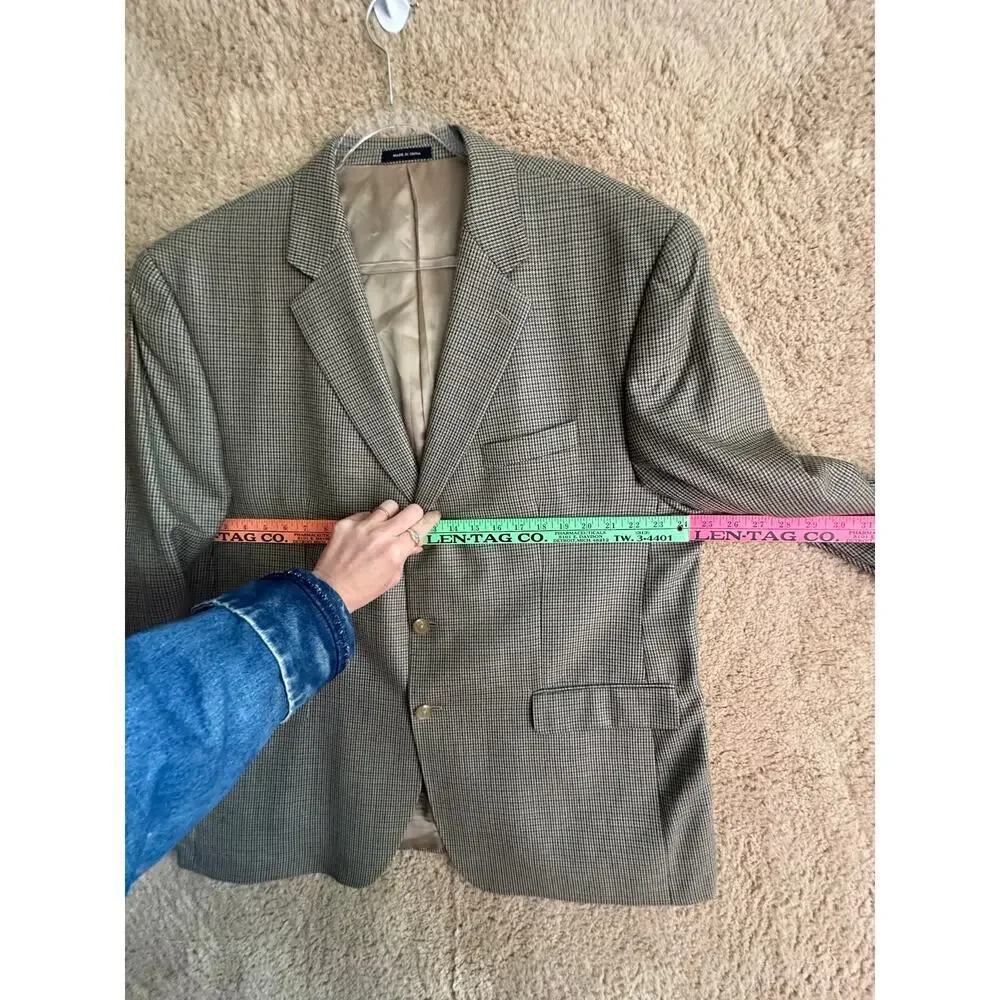 Ralph‎ Lauren Wool Silk Blend Sport coat Fully Lined Mens Sz. 48R Checked
